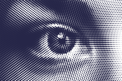 A pixelated eye.