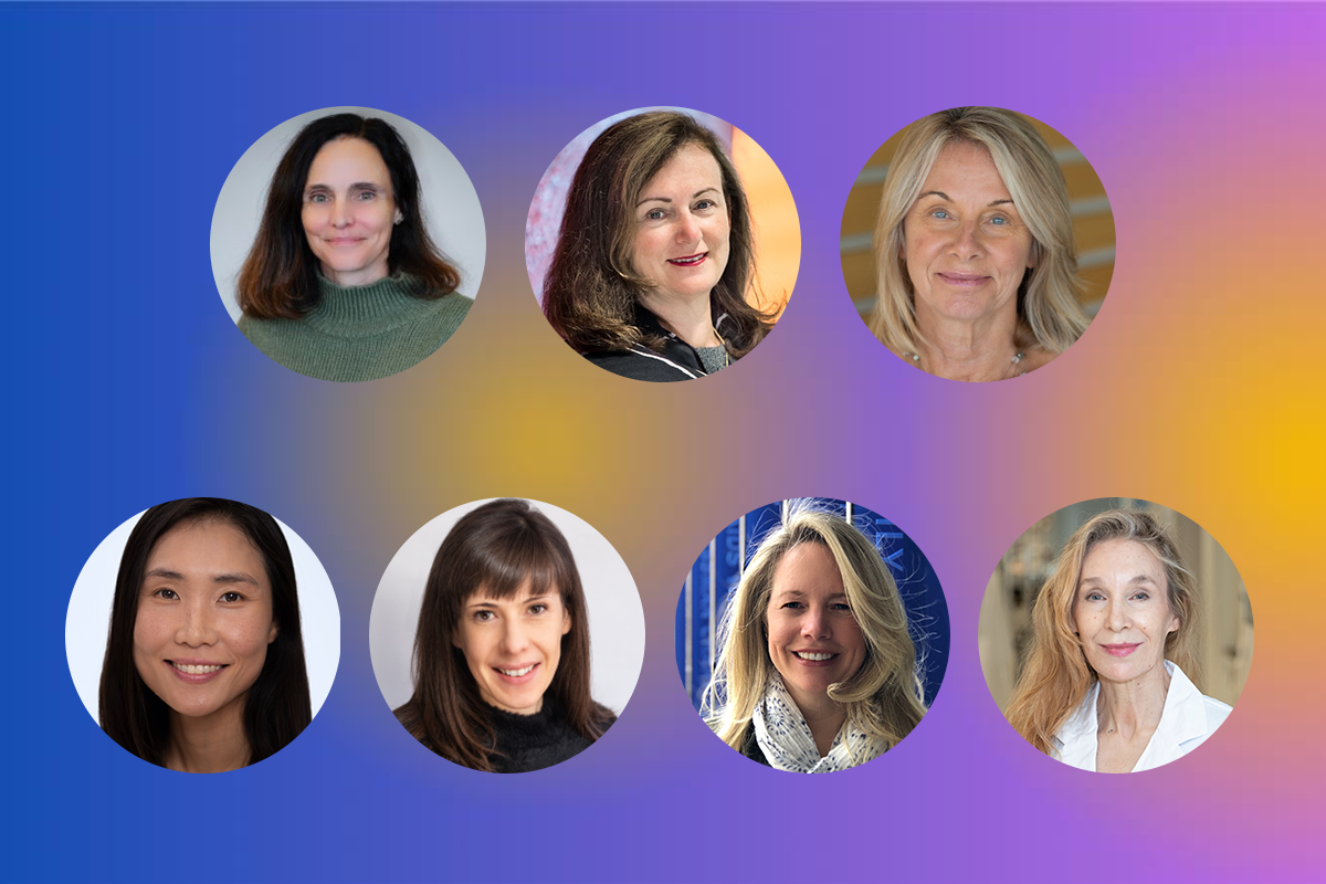 Headshots of seven women participating in a SickKids mini-symposium.