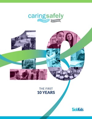 An image of the cover of the Caring Safely 10-year report.