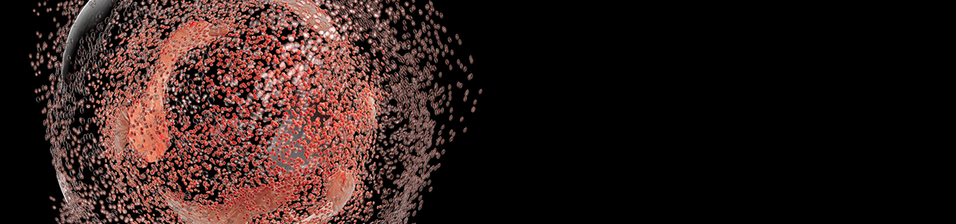 3D illustration of the destruction of a cell.