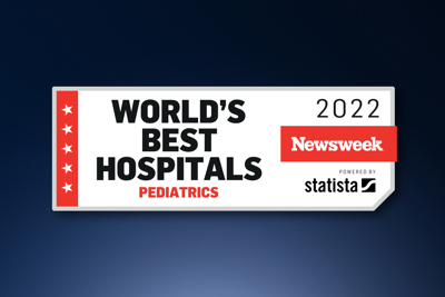 Banner that reads: World's Best Hospitals Paediatrics. 2022. Newsweek.